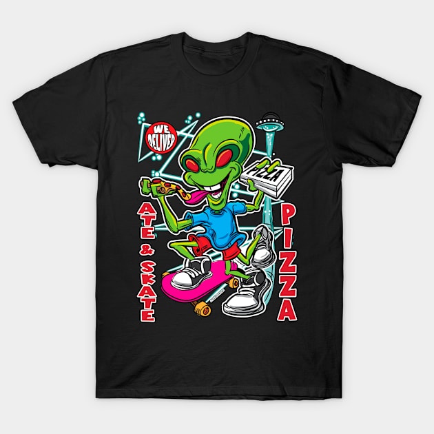 Ate & Skate Pizza T-Shirt by eShirtLabs